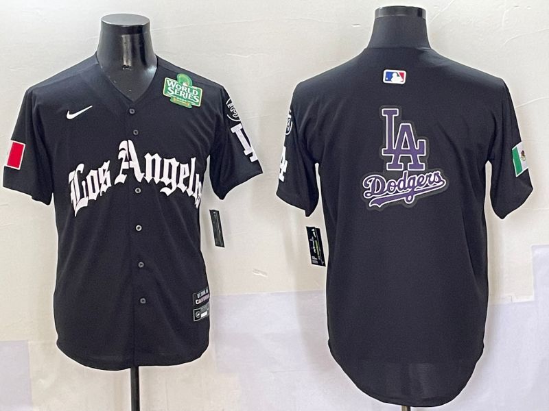 Men Los Angeles Dodgers Blank Black Five generations Joint Name 2025 Nike MLB Jersey style 25